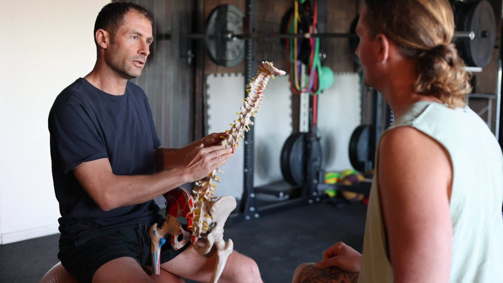 Gio coaching a client at Rebalancing Health, Byron Bay